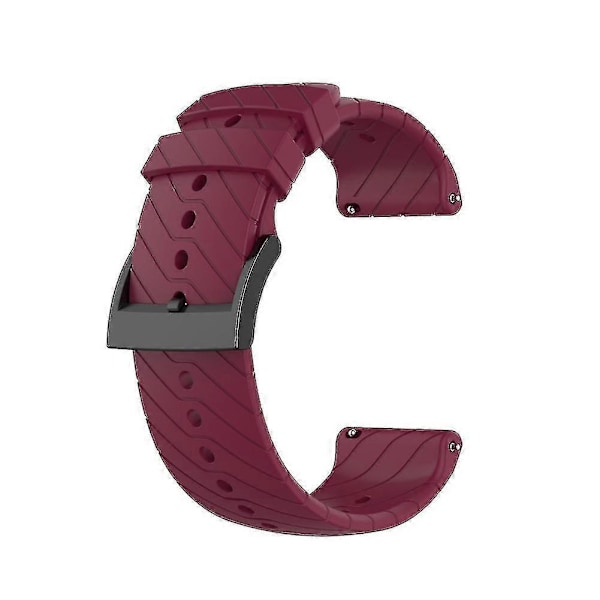24 mm:n korvaava silikoninen universaali ranneke älykellolle, Suunto 9 - VÄRI: Viininpunainen
