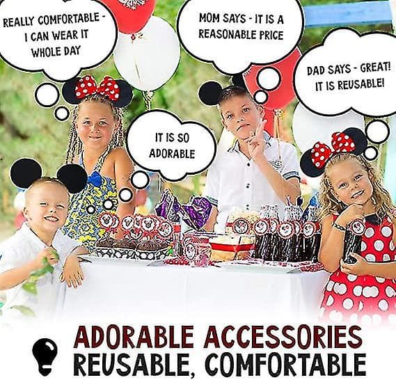 Sett med 4 Mickey Mouse Øre Hodebånd Minnie Mouse Øre Damer Jenter Mickey Mouse Øre