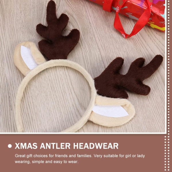 2 Pack Antlers poron päänauhat jouluksi, juhlaan, karnevaaliin, lapsille, juhliin, joulukoristelutarvikkeita
