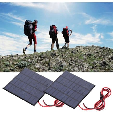 2W 9V Epoxi Solpanel för Leksaksströmförsörjning, 2 stycken med 100 cm Kabel