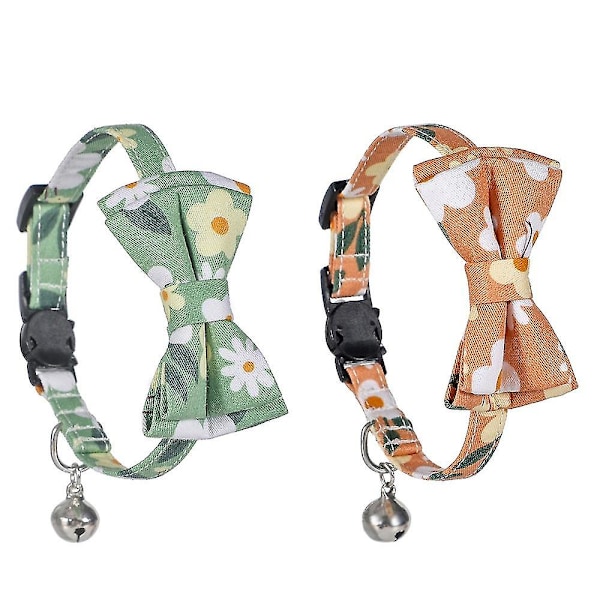 Set med 2 Klassiska Rutiga Rymningssäkra Katt-halsband