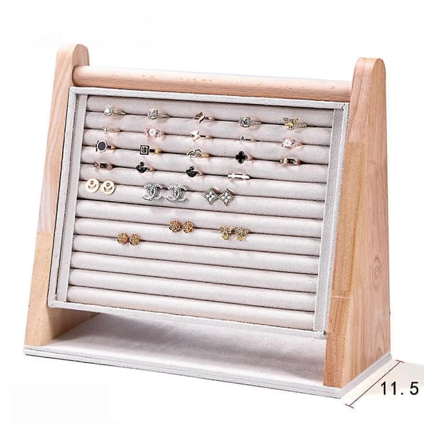 10 Fack Vertikal Smyckesdisplayhållare Ringar Organizer Bricka Ringar
