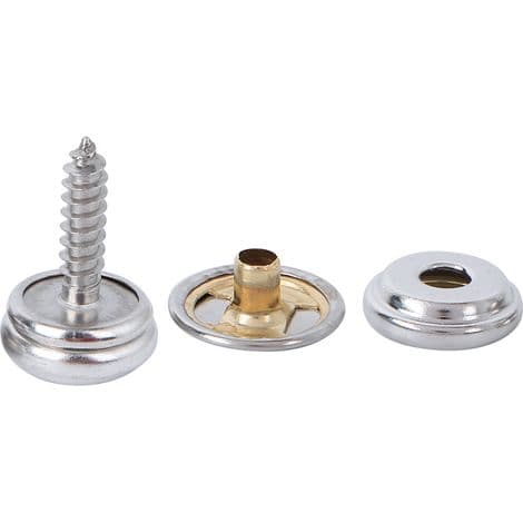 10 pakker messing trykknapper for teltduk, skrue- og mutterfeste, 15 mm skaftlengde
