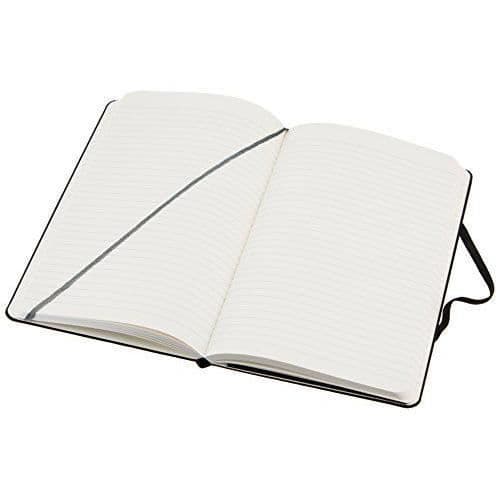 Notesbog - Basic - A6 - Sort - Professionel Notesbog - Elastikbundet Notesbog - 160 Linjerede Sider - Hardcover