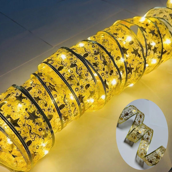 LED-julebåndlysstreng Juletrpyntlys Satengaveske Dekorative lys