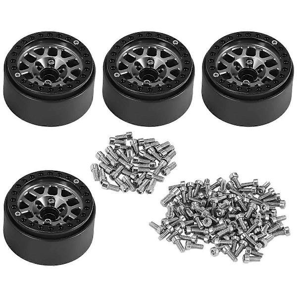 4KPL 1.9 Metallinen Beadlock 12 Reikäinen Vanteen NAPA 1/10 RC Crawler Axial SCX10 90046 AXI03007 Traxxa