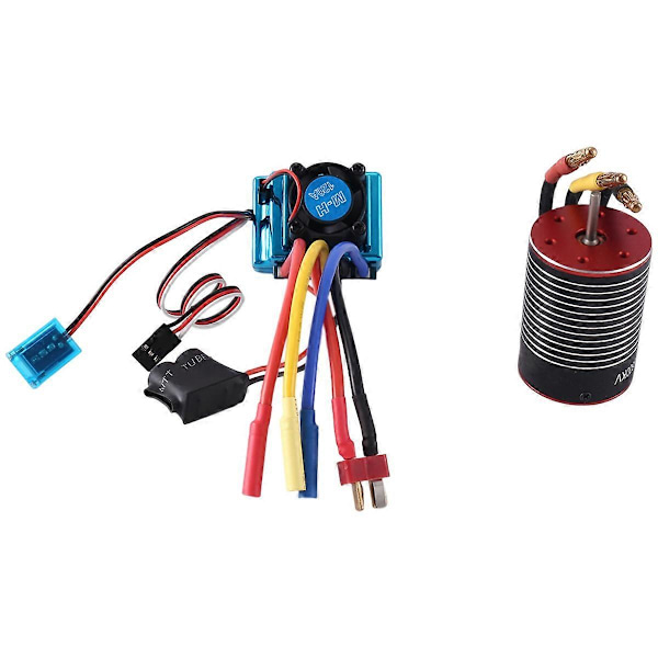 3650 Harjaton moottori ja 120A ESC 1/8 1/10 RC-autoille, drift-kilpa-autoille, maastoautoille ja monsteriautoille