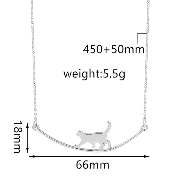 2 stk. Søde kattekædeben kæde smykker gående ståltråd kat halsdyr vedhæng halskæde
