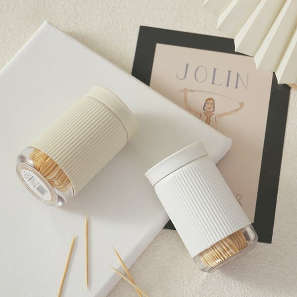 Elegant Toothpick Holder Convenient & Stylish Storage Beige