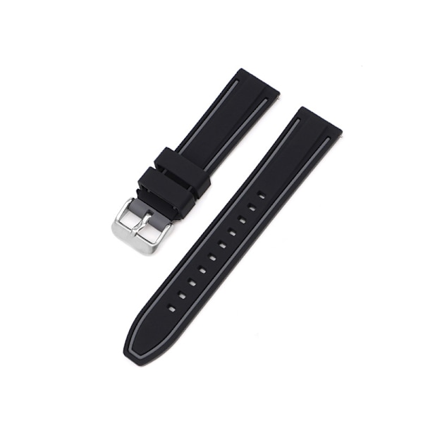 Soft Silicone Strap for Omega x Swatch MoonSwatch Black+Grey