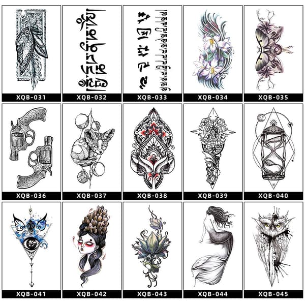 Black Temporary Tattoo Sticker, Realistic Waterproof Body Art 1