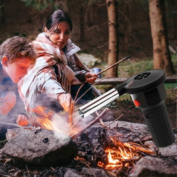 Grillblæser, Bærbar Batteridrevet Hurtig Optænder, Sort