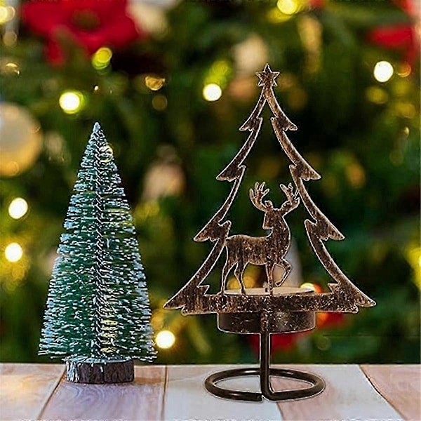 Ljusstake i Metall Julbordsdekoration Ren Julgran Jultomte Middag Te js