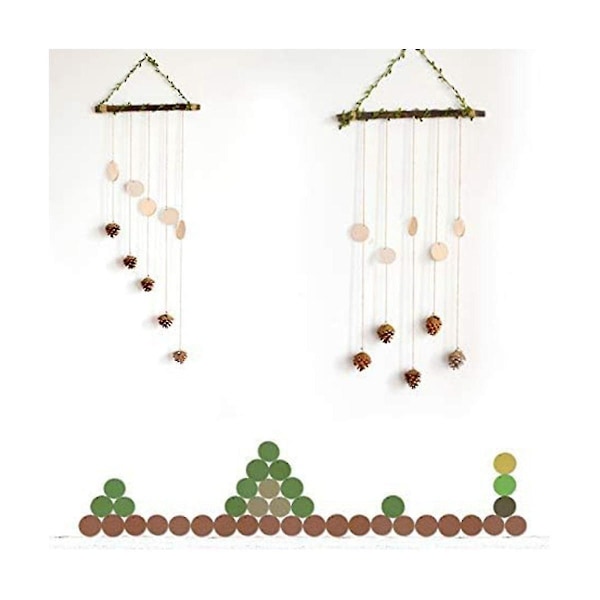 100 stk. Tresirkler for håndverk, 3,5 cm Ubehandlede tre-nøkkelringer Tresirkler for DIY-håndverk Juledekorasjon