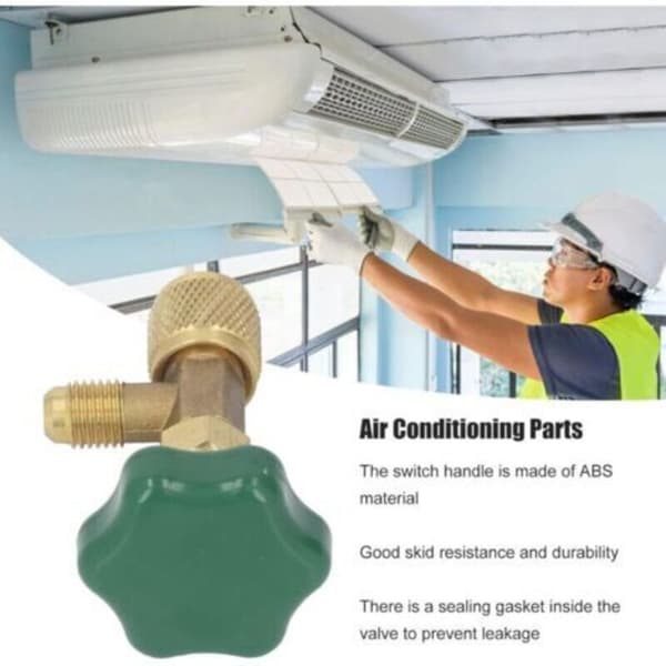 SAE 1/4in Aircondition Kølemiddelventil, Anti-læk ABS Kobber Kølemiddeltankventil til Udskiftning, Aircondition Del