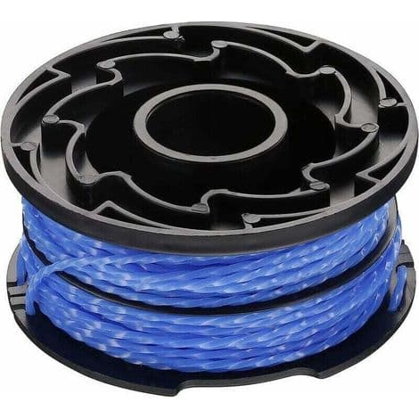 BLACK+DECKER 3-pakkerstatningsspoler for gresstrimmere, Reflex Plus automatisk matespole, 3 x 12m nylonsnor, 1,5 mm diameter snor, A6441X3-XJ Blu