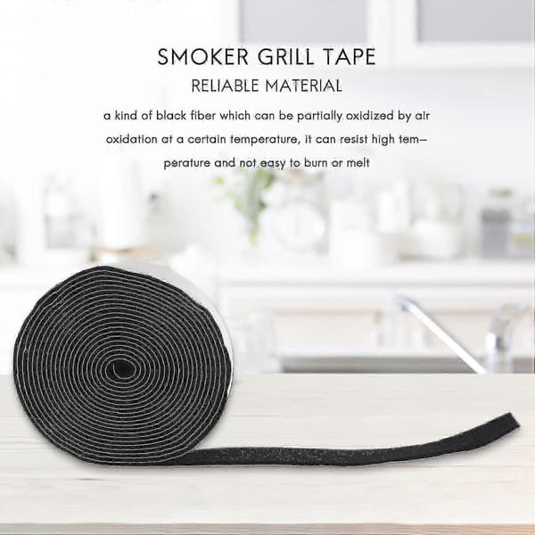 Högtemperatur Självhäftande BBQ Packningstejp för Rök och Grill Tätningsbyte, 2-pack