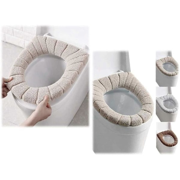 Toalettsits Universal Mjuk Toalettsits Kan Tvättas, Varm, Mjuk, Tjock, Mjukt 2-delars set (Espresso)