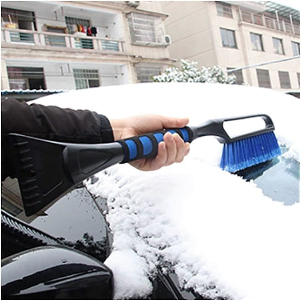 Snøskuffe Snøskuffer Snøbørste og Avtakbar Deluxe Skrape Bil Snøskuffe Børste Vinter Vindusvisker Snøfjerning Bilpleie (Farge: blå)