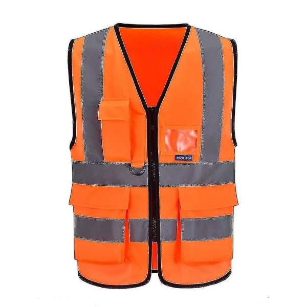 Säkerhetsvästar med reflekterande dragkedja för hög synlighet XXXL orange