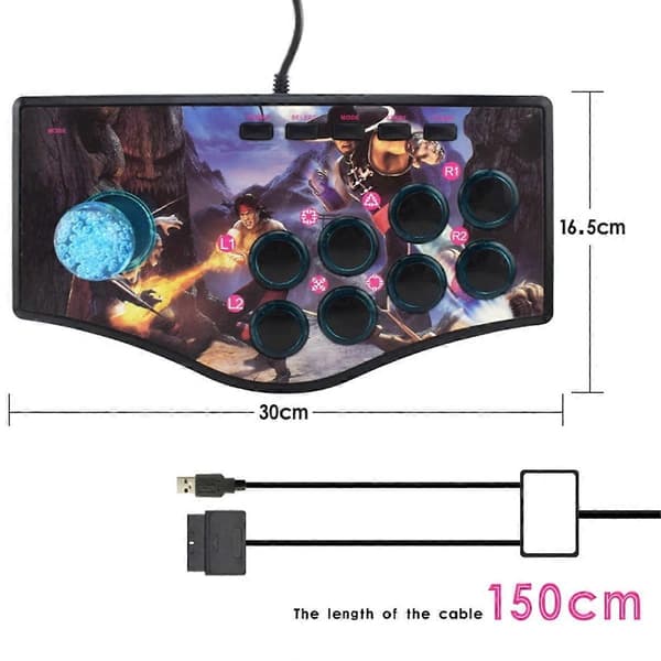 Retro Arcade -peliohjain USB-joystick PS2//PC/Android Smart TV:lle, sisäänrakennettu Eigh