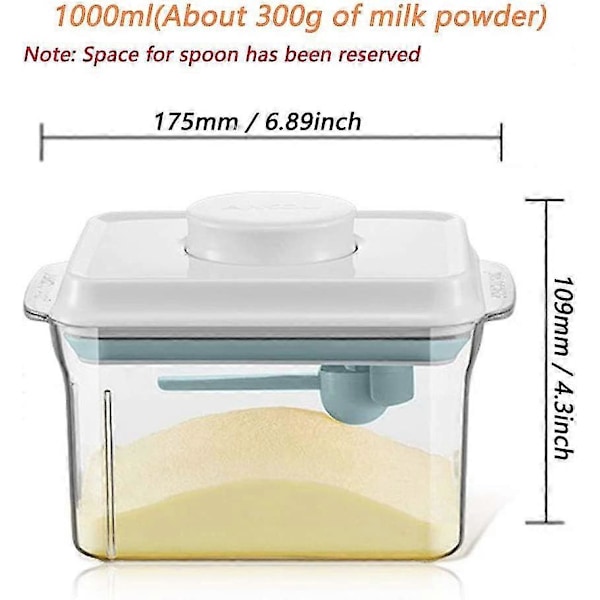 Formel Pulver Dispenser - Melkepulverbeholder, Bærbar Forseglet Matbeholder for Melkepulver, Snacks og Frokostblanding