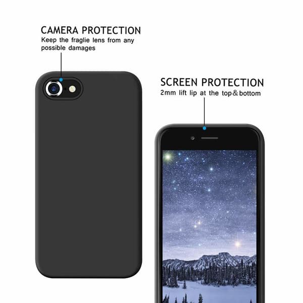 iPhone 7/8/SE skal silikon Svart