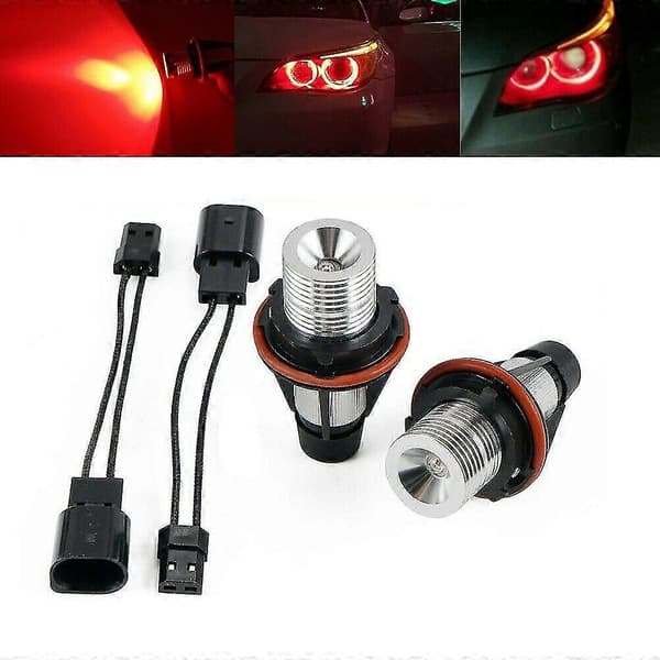 8000K Punaiset LED Angel Eye -merkkivalot Halo-lamput - E39 E53 E60 E63 E64 E66 E87 5 6 7 X3 X5
