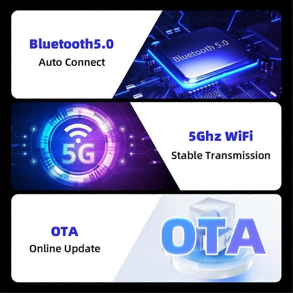 Langallinen langattomaksi CarPlay Android Auto langaton autoadapteri Smart Mini Box Plug and Play WiFi 2 in 1