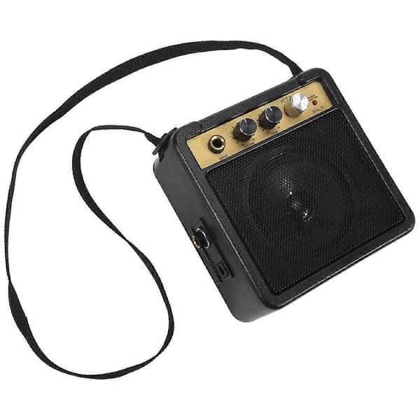 Mini Gitarrförstärkare Högtalare 5W med 6,35mm Ingång 1/4 Tums Hörlursutgång Stöder Volym Ton