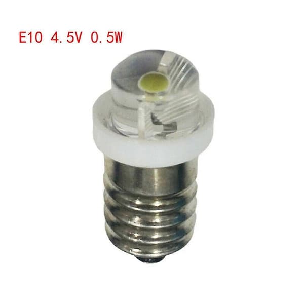 3/4,5/6V 0,5W 6000K Valkoinen LED E10 Vaihtolamppu Taskulamppuun Lyhtyyn Taskulamppuun Lyhtyyn