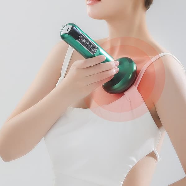 6-Speed Rechargeable Electric Gua Sha Scraping Massager - Smart Cupping Therapy Green