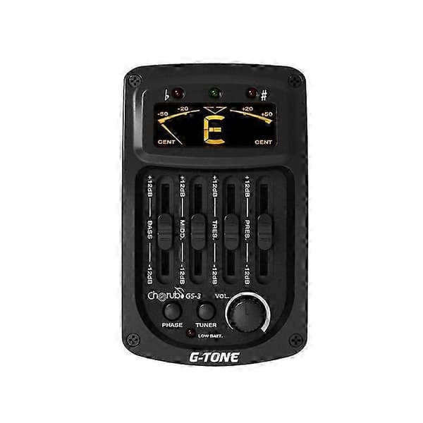 Cherub Gs-3 Akustisk Gitarr Pickup Förförstärkarsystem 4-bands Eq Equalizer Kromatisk Stämapparat Faseffekt Pickup För Gitarrtillbehör