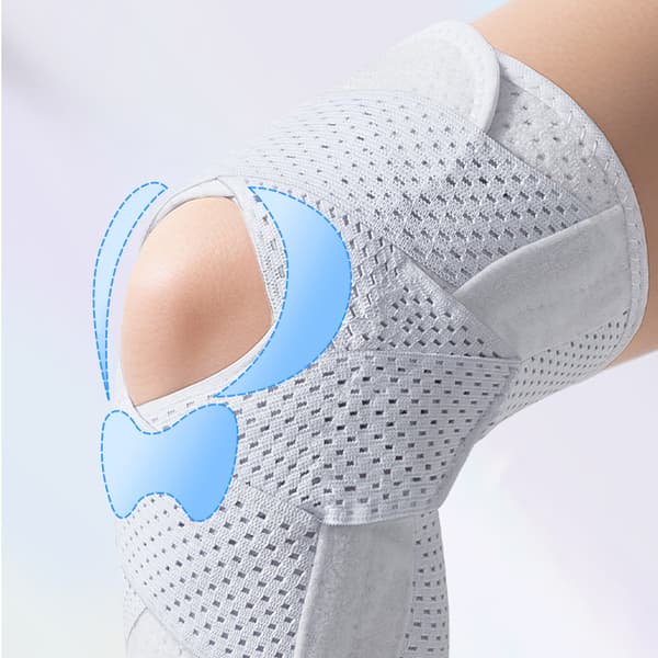 Knee Brace for Sports, Patella Support, Upgraded White Sixth Generation (2-pack) L