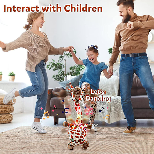 Dansande Giraff, Giraff Leksak, Giraff Leksaker För Barn Som Upprepar Dina Ord, Dansande Giraff Plysch För Bebisar Pratar & Upprepar Heminredning Chi