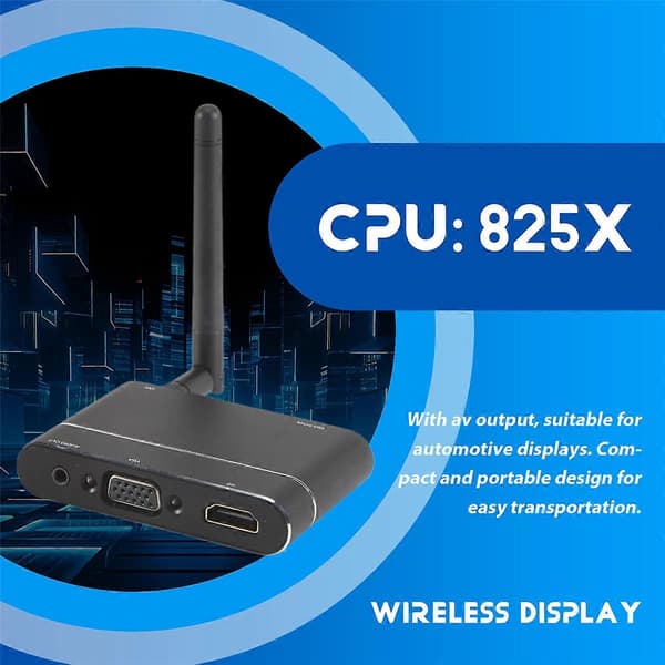 Trådløs Wifi HD VGA AV Display Adapter Miracast Airplay DLNA Skjermspeiling for XR IOS Android Ph