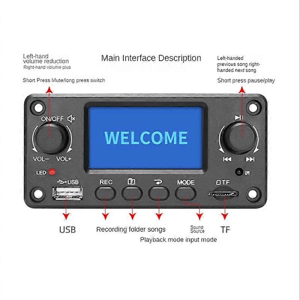 TPM118B Digital Audio Afspiller MP3 Dekoder Board Høj Kvalitet Bærbar MP3 Afspiller Modul med Bluetooth