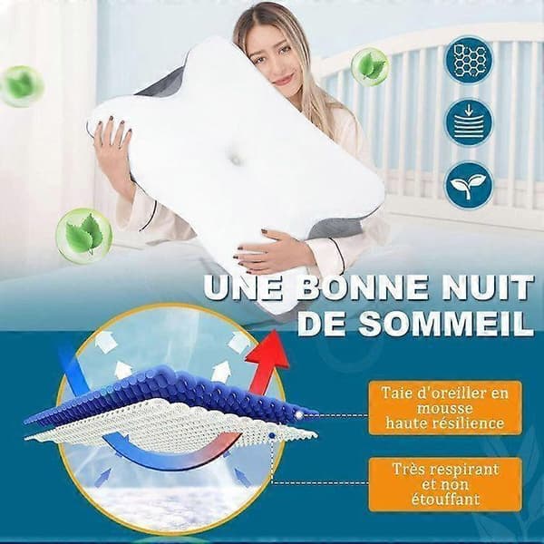 Memory Pillow - Ergonomisk Ortopædisk Kølende - Hvid
