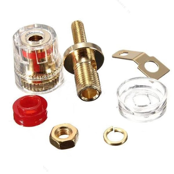 8 stk. 4 mm forstærker højttaler terminal bindestolpe bananstik jack