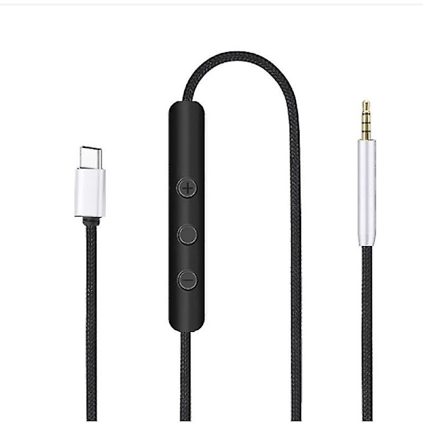 USB-C til 2,5 mm hannkabel for QC25/QC35/QC35II/QC45 hodetelefoner med mikrofon