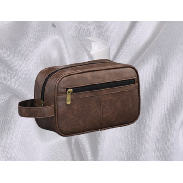 Portable Toiletry Bag for Men - Stylish & Functional Brown