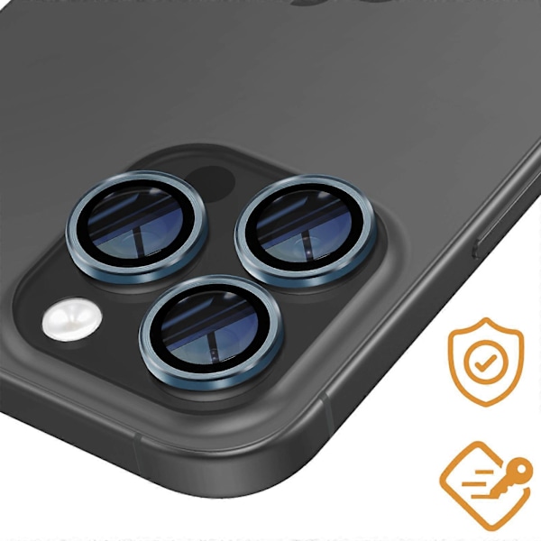 1-Pack iPhone 16 Pro Härdat Glas Linsskydd - Kameraskydd, Anti-Repskydd Blå