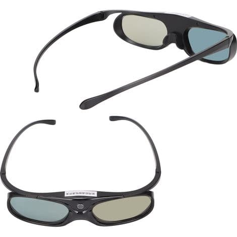 3D LCD 1080P briller, med genopladeligt batteri, 178° vidvinkelobjektiv, sort.