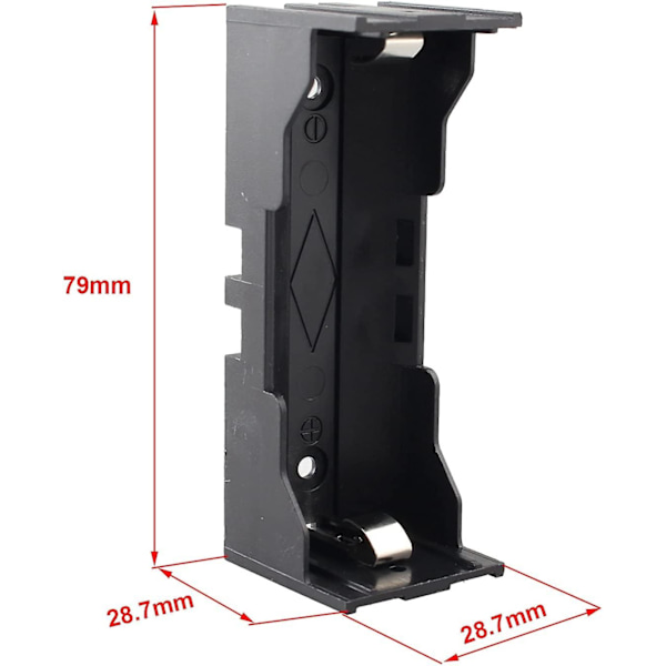 2 stk. 126650 Batteriholderetui, med Pins 1 Slot Sort
