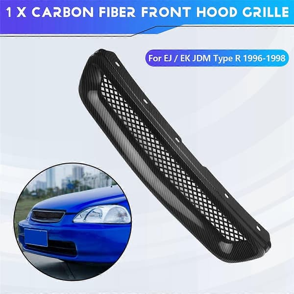 Bil Karbonfiber Mesh ABS Front Grill for 96-98 /EK JDM