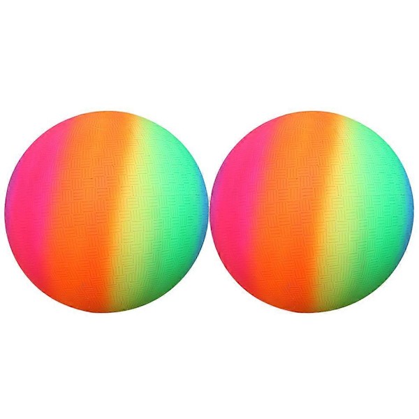 2 stk. 22 CM Tykke Regnbuebolde PVC Sportslegebold Kickbold Flappende Bold Legetøj til Børn til Indendørs Udendørs Legepladsaktiviteter (Farverige)