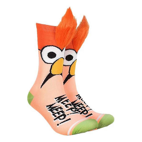 Vuxna The Muppets Beaker Meep Meep Fuzzy Hair Herrar Kvinnor Mid Calf Strumpor