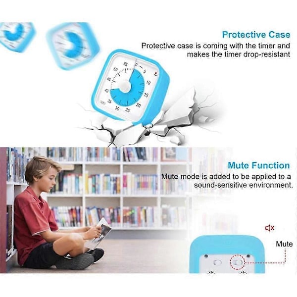 Grön Barn Student Studiematerial Visuell Timer Alarmklocka Kökstimer Med Skyddande Hölje Ti