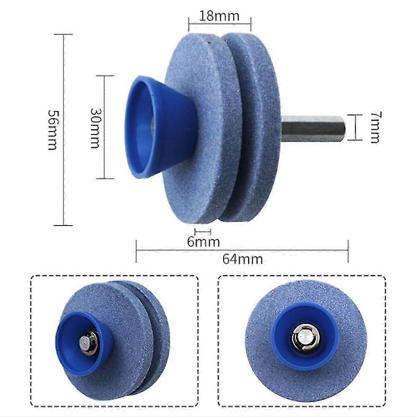 3 stk. sliper for gressklipperkniver, gressklippersliper, slipehjul for hageredskaper / gressklipperkniver
