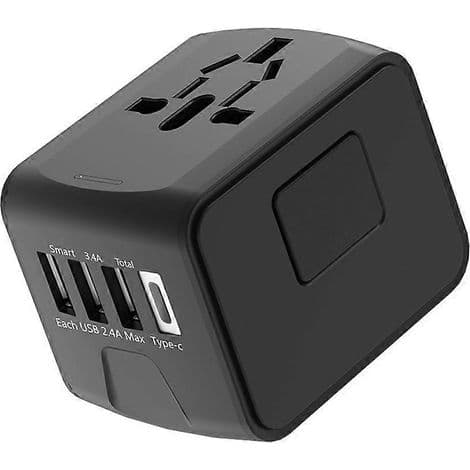 Universell nätadapter, internationell reseadapter för USA AU EU FR